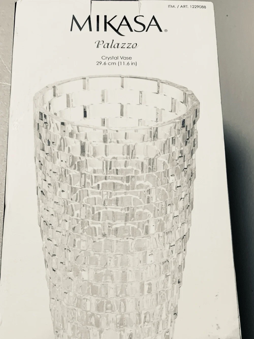 Mikasa Palazzo Clear Crystal Textured Vase
